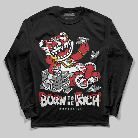 Jordan 8 Retro Bugs Bunny (2025) DopeSkill Long Sleeve T-Shirt Born To Be Rich Graphic Streetwear - Black