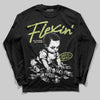 Jordan 5 “Luminous Green” DopeSkill Long Sleeve T-Shirt Flexin' Graphic Streetwear - Black