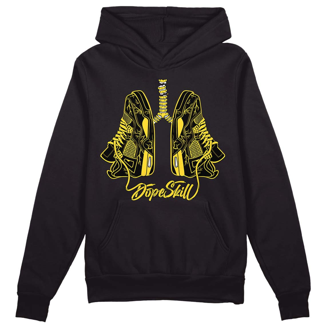 Jordan 4 Tour Yellow Thunder DopeSkill Hoodie Sweatshirt Breathe Graphic Streetwear - Black