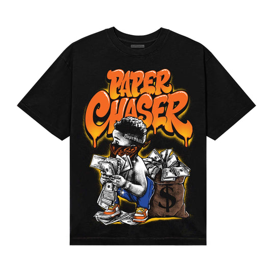Orange, Black and White Sneakers DopeSkill T-Shirt Paper Chaser Boy Graphic Streetwear - Black