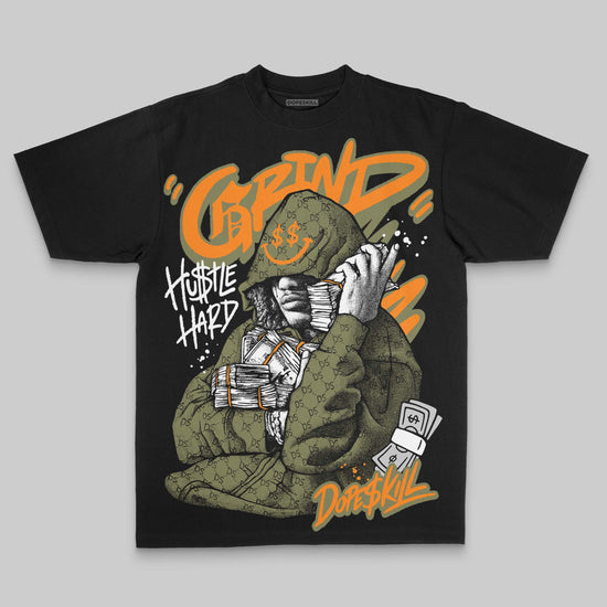 Olive Oversize Print Grind Pray DopeSkill Graphic Premium T-shirt Streetwear - Black