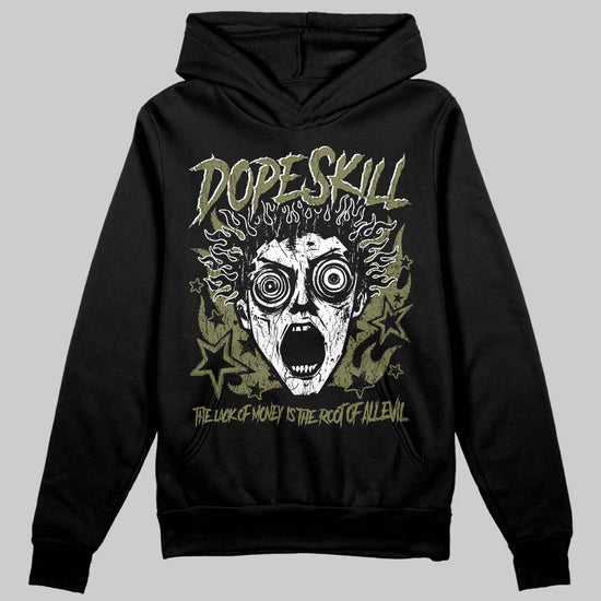 Olive Sneakers DopeSkill Hoodie Sweatshirt Root of Evil Graphic Streetwear - Black