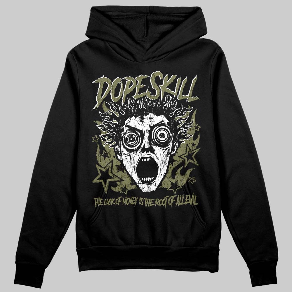 Olive Sneakers DopeSkill Hoodie Sweatshirt Root of Evil Graphic Streetwear - Black