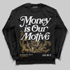 Jordan 12 Retro 'Taxi' 2025 DopeSkill Long Sleeve T-Shirt Money Is Our Motive Typo Graphic Streetwear - Black