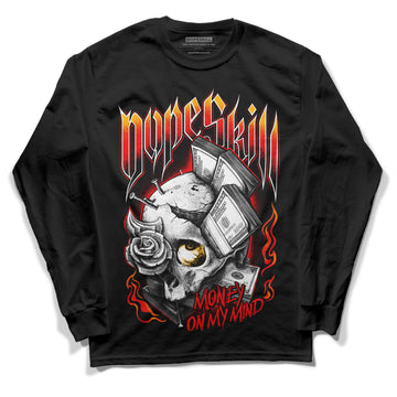 Red Sneakers DopeSkill Long Sleeve T-Shirt Money On My Mind Graphic Streetwear - Black