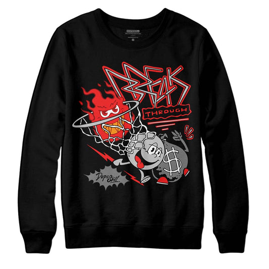 Jordan Spizike Low Bred DopeSkill Sweatshirt Break Through Graphic Streetwear - Black