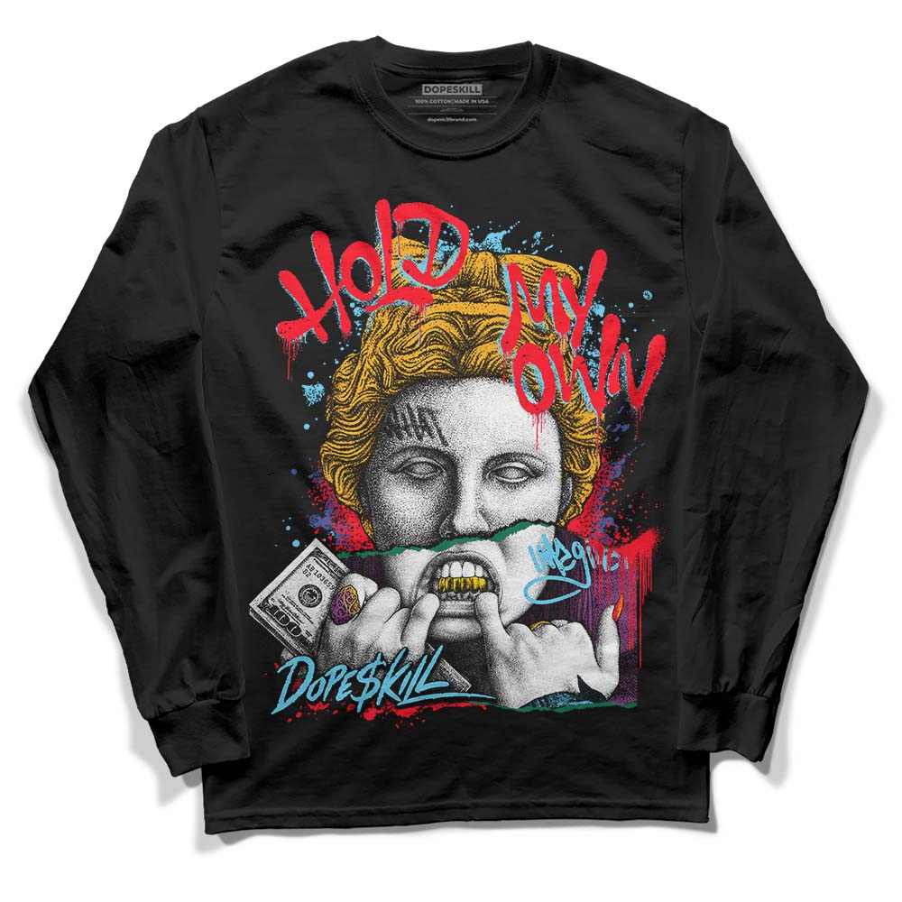 Jordan 1 Mid GS 'Six Championships DopeSkill Long Sleeve T-Shirt Hold My Own Graphic Streetwear - Black