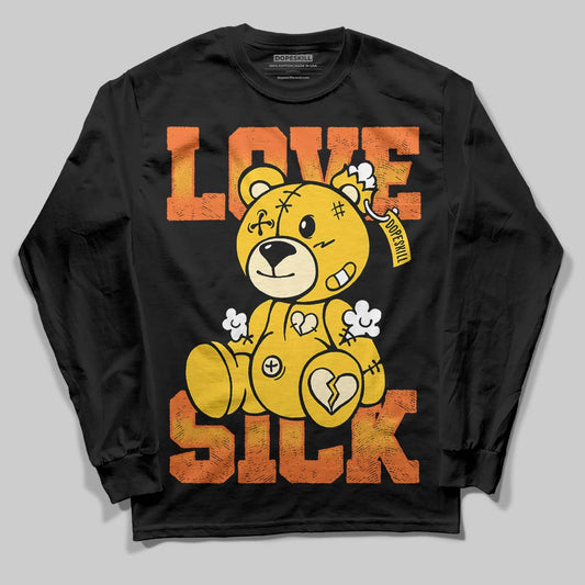 Yellow Sneakers DopeSkill Long Sleeve T-Shirt Love Sick Graphic Streetwear - Black