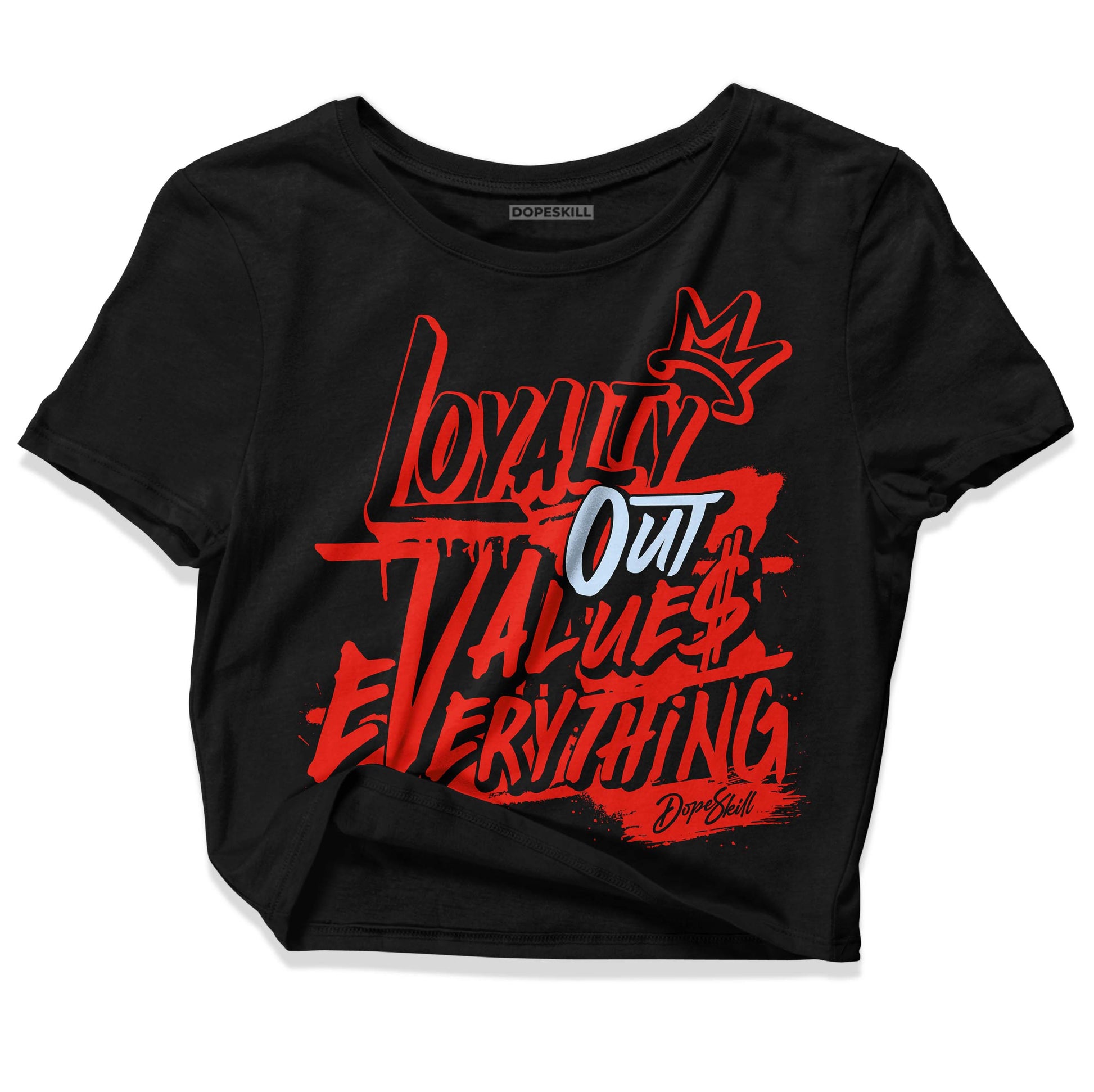 Jordan 6 Retro Toro Bravo DopeSkill Women's Crop Top LOVE Graphic Streetwear - Black