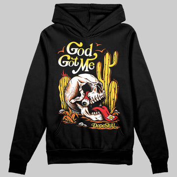 Jordan 4 Thunder DopeSkill Hoodie Sweatshirt God Got Me Graphic Streetwear - Black