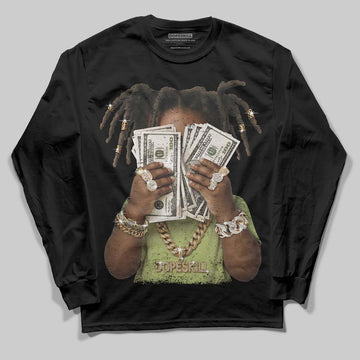 Jordan 5 “Luminous Green” DopeSkill Long Sleeve T-Shirt Rich Youth Graphic Streetwear - Black