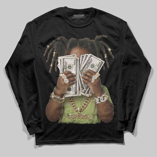 Jordan 5 “Luminous Green” DopeSkill Long Sleeve T-Shirt Rich Youth Graphic Streetwear - Black