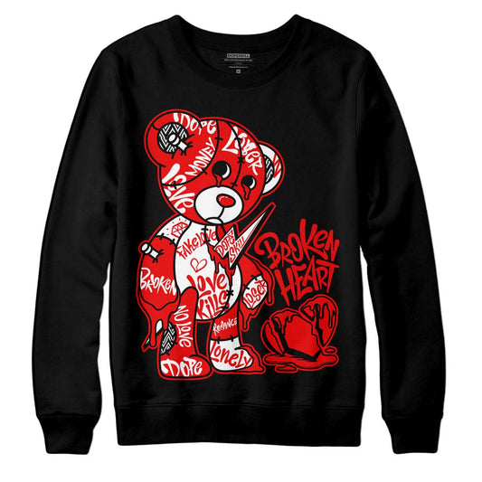 Jordan 12 “Cherry” DopeSkill Sweatshirt Broken Heart Graphic Streetwear - Black 