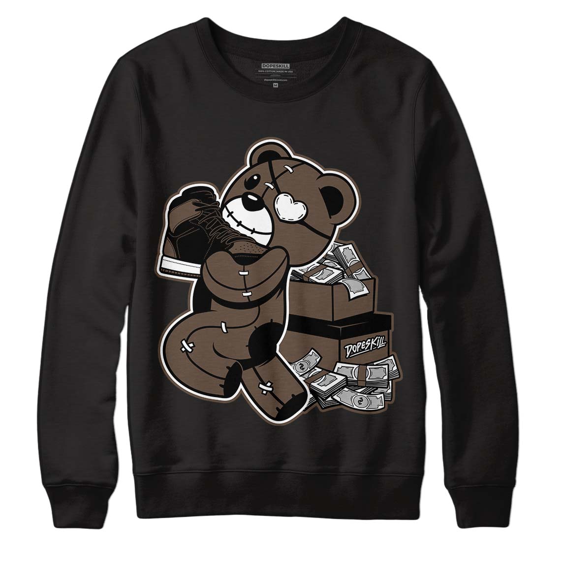 Jordan 1 Retro High OG Palomino DopeSkill Sweatshirt Bear Steals Sneaker Graphic Streetwear - Black