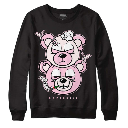 Dunk Low LX Pink Foam DopeSkill Sweatshirt New Double Bear Graphic Streetwear - Black