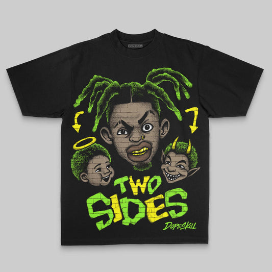 Neon green Oversize Print Two Sides DopeSkill Graphic Premium T-shirt Streetwear  Black