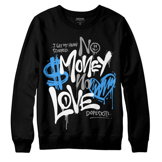 Jordan Spiz’ike Low “White/Obsidian” DopeSkill Sweatshirt No Money No Love Typo Graphic Streetwear - Black