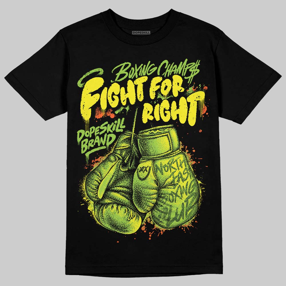 Neon Green Sneakers DopeSkill T-Shirt Fight For Right Graphic Streetwear - Black