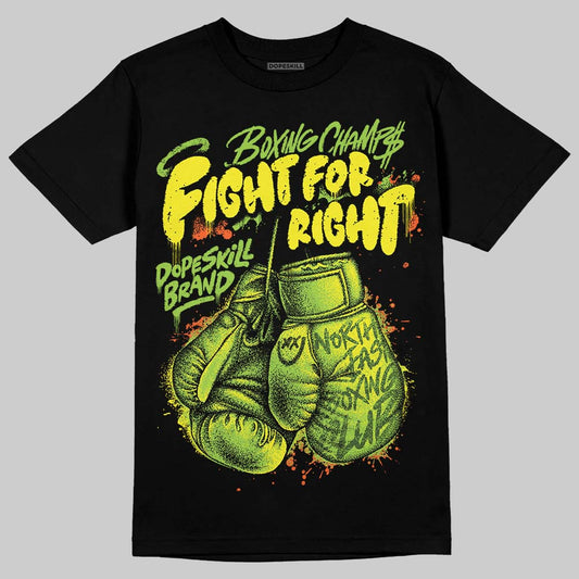 Neon Green Sneakers DopeSkill T-Shirt Fight For Right Graphic Streetwear - Black