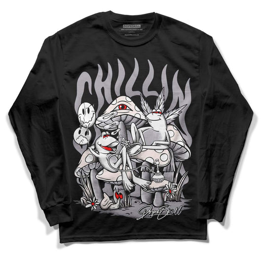 Jordan 2 Cement Grey DopeSkill Long Sleeve T-Shirt Chillin Graphic Streetwear - Black