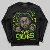 Neon Green Sneakers DopeSkill Long Sleeve T-Shirt Two Sides Graphic Streetwear - Black