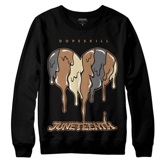 Jordan 6 WMNS Gore-Tex Brown Kelp DopeSkill Sweatshirt Juneteenth Heart Graphic Streetwear - Black