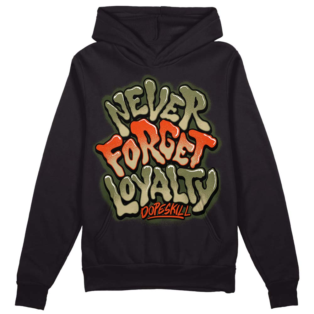 Olive Sneakers DopeSkill Hoodie Sweatshirt Never Forget Loyalty Graphic Streetwear - Black