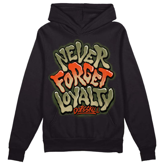 Olive Sneakers DopeSkill Hoodie Sweatshirt Never Forget Loyalty Graphic Streetwear - Black