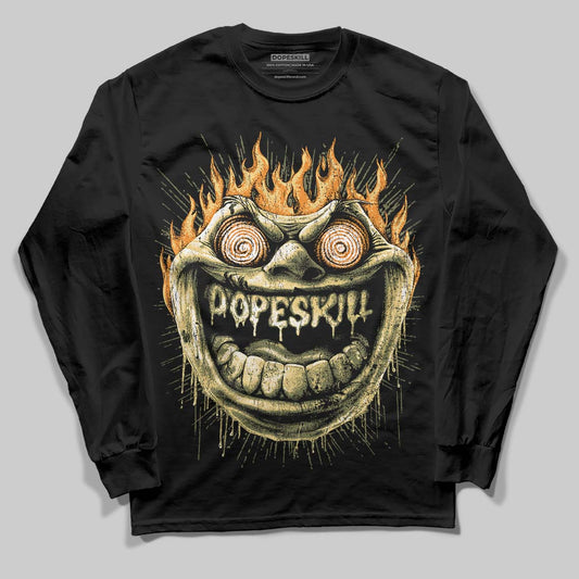 Olive Sneakers DopeSkill Long Sleeve T-Shirt Hellfire Graphic Streetwear - Black