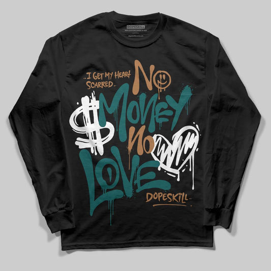 Adidas Samba OG Leopard Pack Collegiate Green DopeSkill Long Sleeve T-Shirt No Money No Love Typo Graphic Streetwear - Black