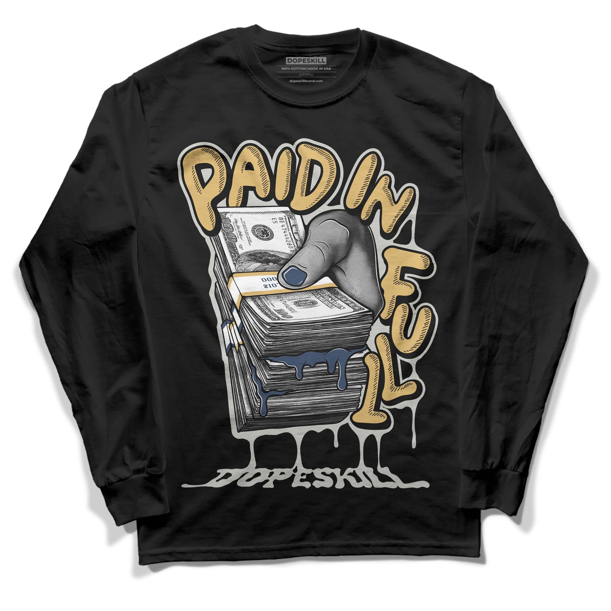 A Ma Maniere x Jordan 5 Dawn “Photon Dust” DopeSkill Long Sleeve T-Shirt Paid In Full Graphic Streetwear - Black