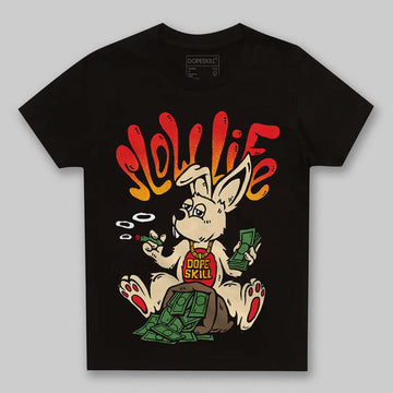 Red Sneakers DopeSkill Toddler Kids T-shirt Slow Life Graphic Streetwear - Black