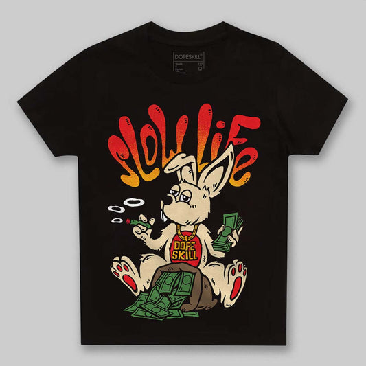 Red Sneakers DopeSkill Toddler Kids T-shirt Slow Life Graphic Streetwear - Black