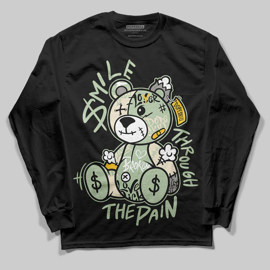 Jordan 4 WMNS “Seafoam” (2025) DopeSkill Long Sleeve T-Shirt Smile Through The Pain Graphic Streetwear - Black