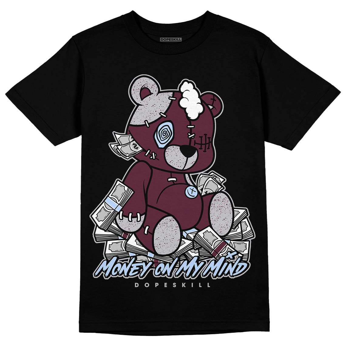 Jordan 5 Retro Burgundy (2023) DopeSkill T-Shirt MOMM Bear Graphic Streetwear - Black