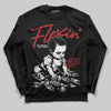 Jordan 5 Retro Fire Red Black Tongue (2025) DopeSkill Long Sleeve T-Shirt Flexin' Graphic Streetwear - Black