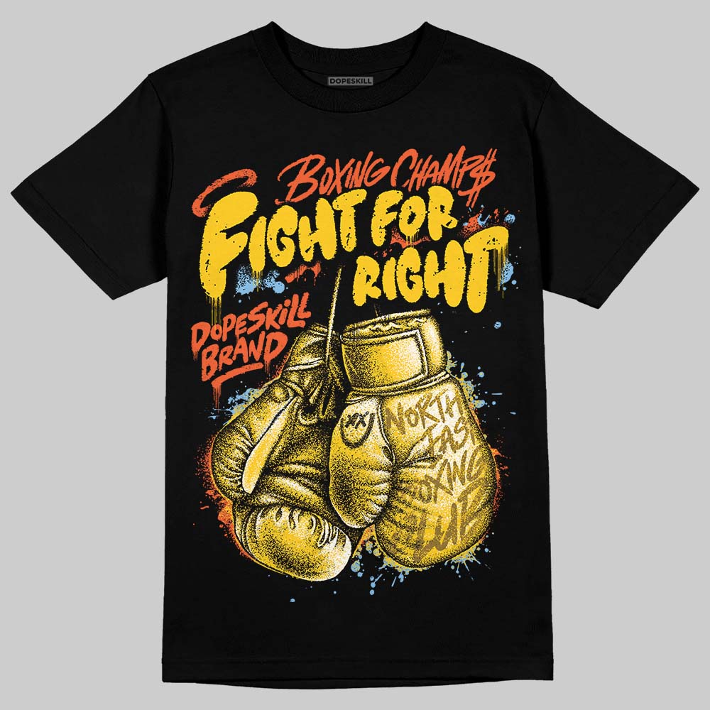 Yellow Sneakers DopeSkill T-Shirt Fight For Right Graphic Streetwear - Black