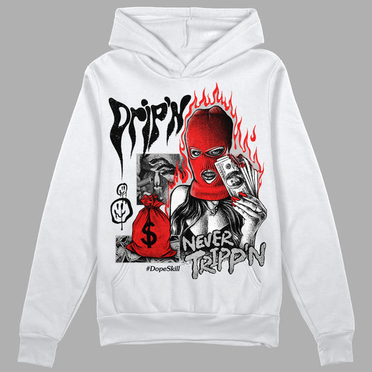 Jordan Spizike Low Bred DopeSkill Hoodie Sweatshirt Drip'n Never Tripp'n Graphic Streetwear - White 