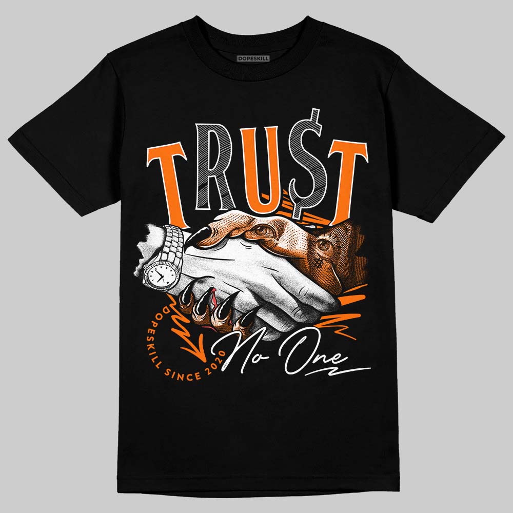 Orange, Black & White Sneakers DopeSkill T-Shirt Trust No One Graphic Streetwear - Black