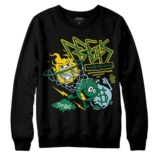 Jordan 5 “Lucky Green” DopeSkill Sweatshirt Break Through Graphic Streetwear - Black