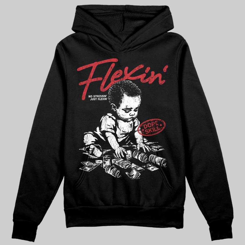 Jordan 4 “Flight Club” DopeSkill Hoodie Sweatshirt Flexin' Graphic Streetwear - Black