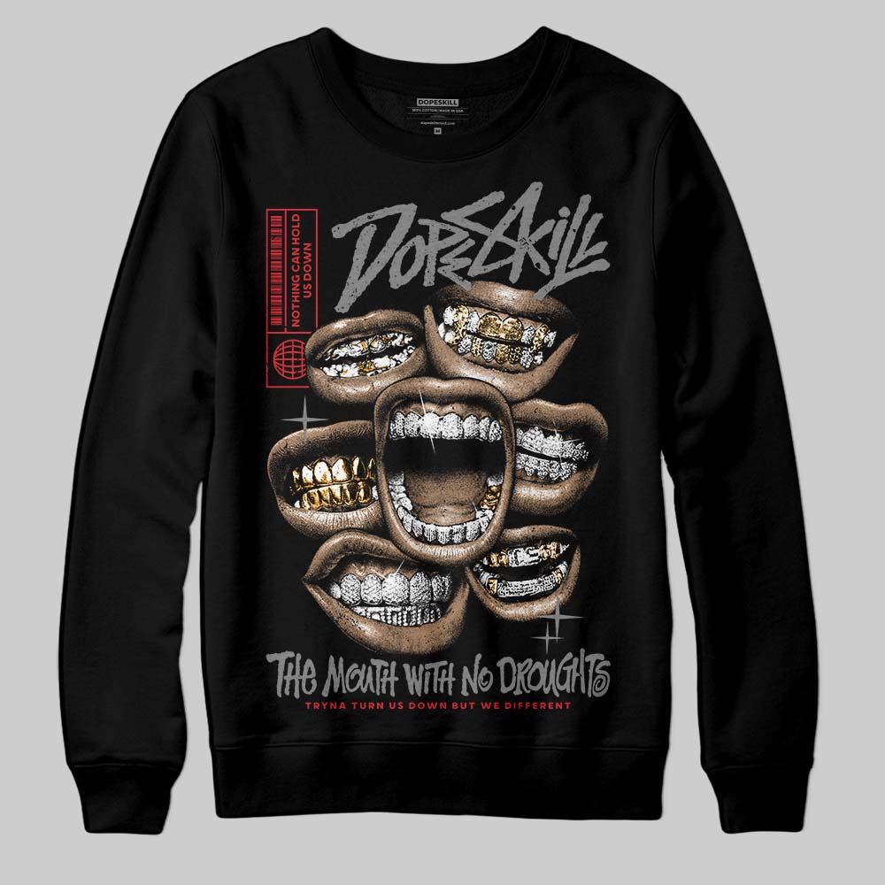Jordan 10 Retro Shadow (2025) DopeSkill Sweatshirt The Mouth With No Droughts Graphic Streetwear - Black