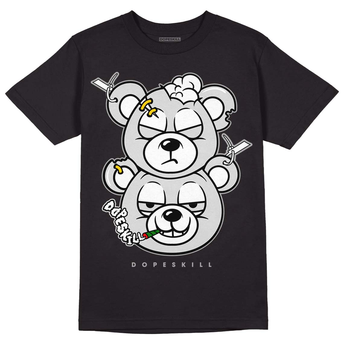 Dunk Low ‘Pure Platinum’ DopeSkill T-Shirt New Double Bear Graphic Streetwear - Black