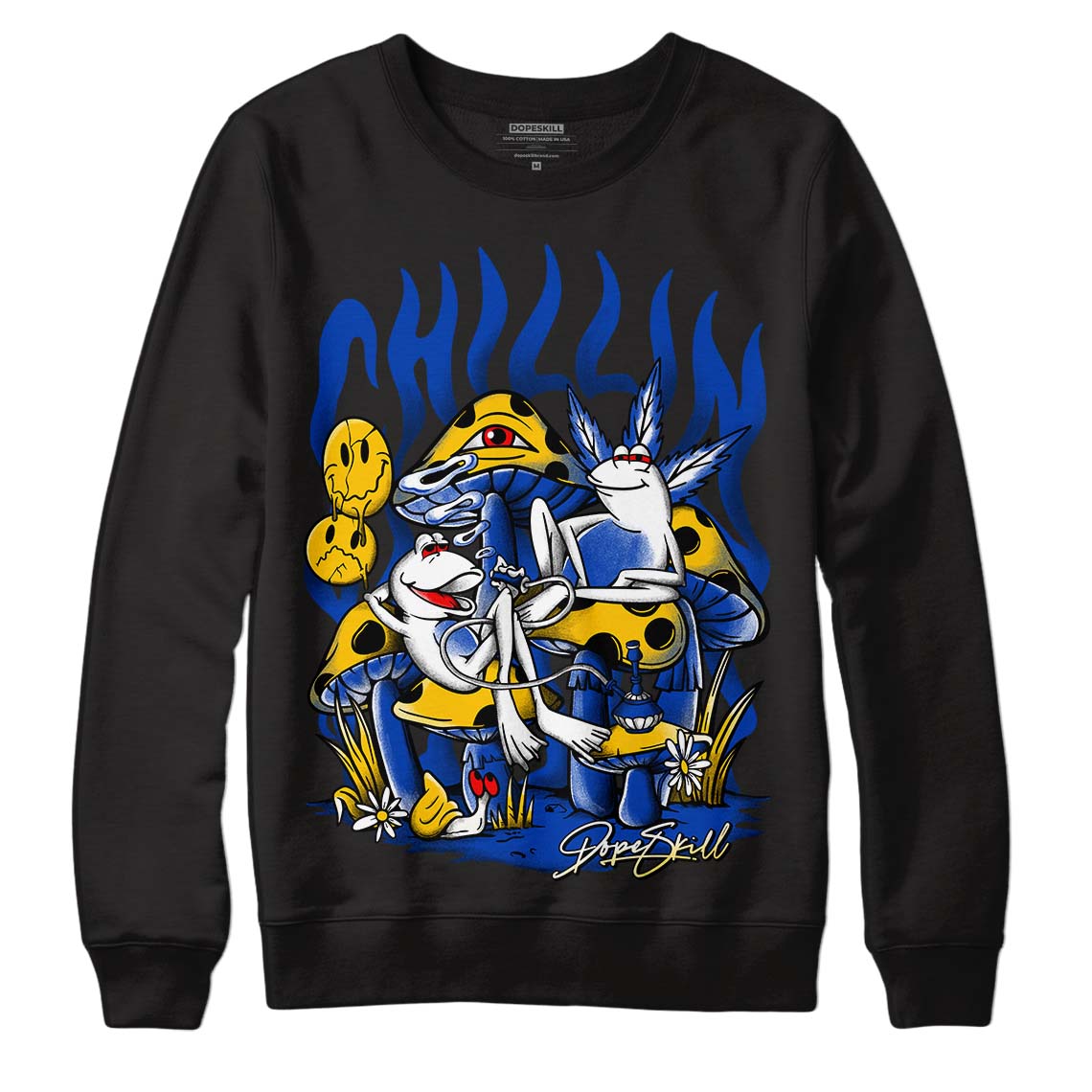 Jordan 14 “Laney” DopeSkill Sweatshirt Chillin Graphic Streetwear - Black