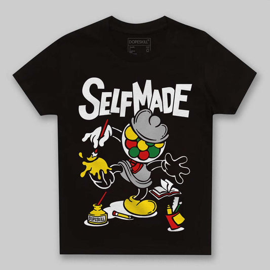 Black and White Sneakers DopeSkill Toddler Kids T-shirt Self Made Graphic Streetwear - Black