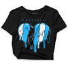 Jordan 1 High Retro OG “University Blue” DopeSkill Women's Crop Top Slime Drip Heart Graphic Streetwear - Black