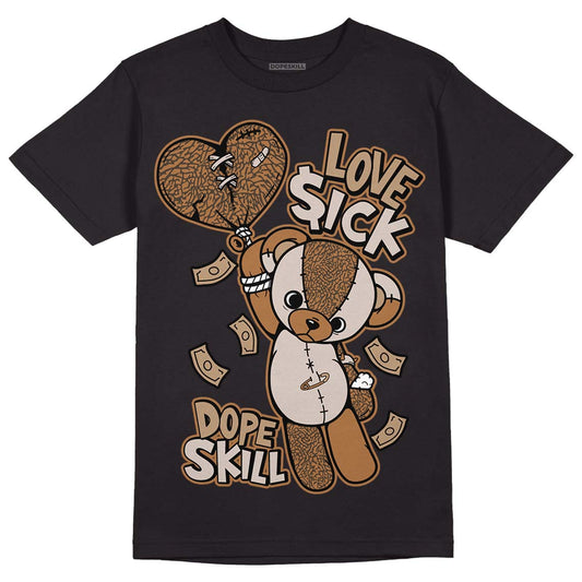 Jordan 3 Retro Palomino DopeSkill T-Shirt Love Sick Graphic Streetwear - Black