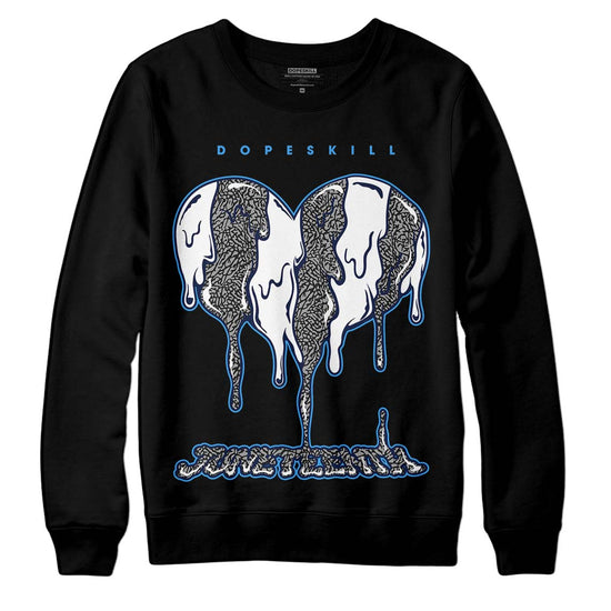 Jordan 3 "Midnight Navy" DopeSkill Sweatshirt Juneteenth Heart Graphic Streetwear - Black