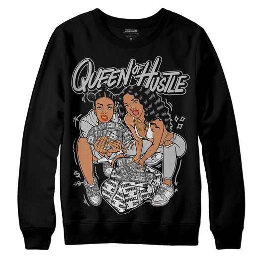 Dunk Low Cool Grey DopeSkill Sweatshirt Queen Of Hustle Graphic Streetwear - Black