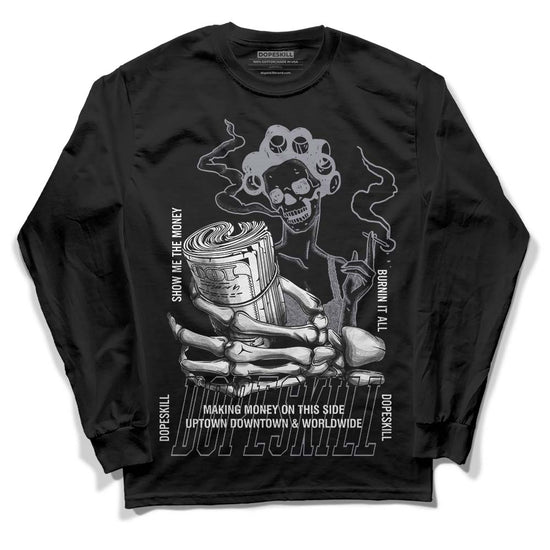 Jordan 14 Retro 'Stealth' DopeSkill Long Sleeve T-Shirt Show Me The Money Graphic Streetwear - Black